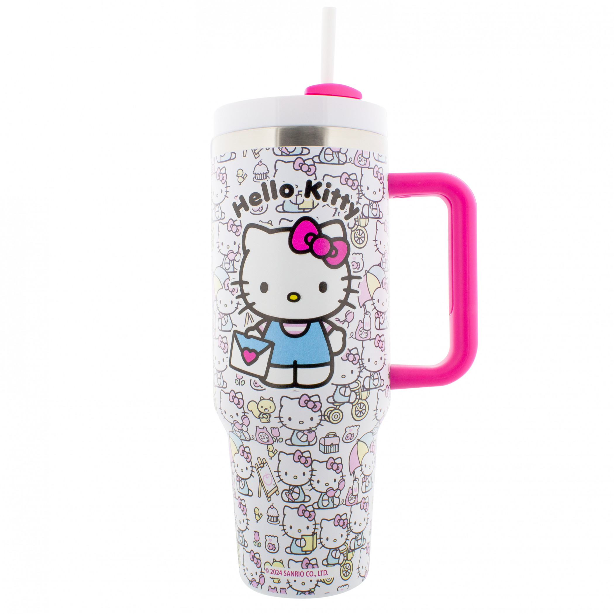 Hello Kitty All Over Print Tumbler with Lid and Straw